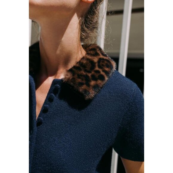 ZARA ANIMAL PRINT COLLAR CARDIGAN - Picture 7 of 9
